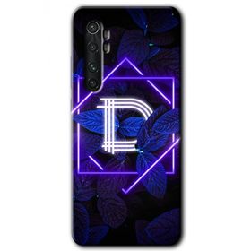 Xiaomi Mi Note 10 Lite Dark Neon Yaprak D Harfi Baskılı Uyumlu Silikon Kılıf
