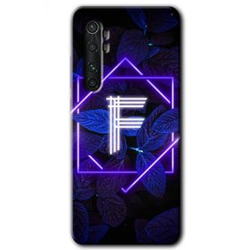 Xiaomi Mi Note 10 Lite Dark Neon Yaprak F Harfi Baskılı Uyumlu Silikon Kılıf