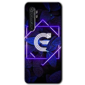 Xiaomi Mi Note 10 Lite Dark Neon Yaprak G Harfi Baskılı Uyumlu Silikon Kılıf
