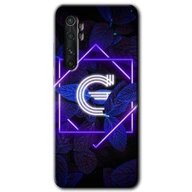 Xiaomi Mi Note 10 Lite Dark Neon Yaprak G Harfi Baskılı Uyumlu Silikon Kılıf