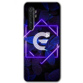 Xiaomi Mi Note 10 Lite Dark Neon Yaprak G Harfi Baskılı Uyumlu Silikon Kılıf