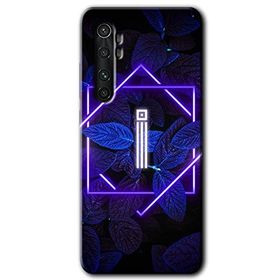 Xiaomi Mi Note 10 Lite Dark Neon Yaprak İ Harfi Baskılı Uyumlu Silikon Kılıf