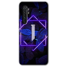 Xiaomi Mi Note 10 Lite Dark Neon Yaprak İ Harfi Baskılı Uyumlu Silikon Kılıf