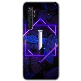 Xiaomi Mi Note 10 Lite Dark Neon Yaprak İ Harfi Baskılı Uyumlu Silikon Kılıf