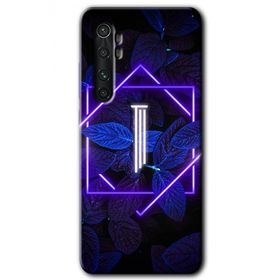 Xiaomi Mi Note 10 Lite Dark Neon Yaprak İ Harfi Baskılı Uyumlu Silikon Kılıf