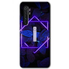 Xiaomi Mi Note 10 Lite Dark Neon Yaprak İ Harfi Baskılı Uyumlu Silikon Kılıf
