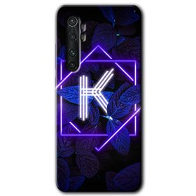 Xiaomi Mi Note 10 Lite Dark Neon Yaprak K Harfi Baskılı Uyumlu Silikon Kılıf