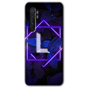 Xiaomi Mi Note 10 Lite Dark Neon Yaprak L Harfi Baskılı Uyumlu Silikon Kılıf