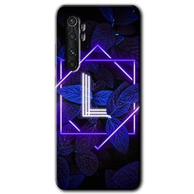 Xiaomi Mi Note 10 Lite Dark Neon Yaprak L Harfi Baskılı Uyumlu Silikon Kılıf
