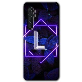 Xiaomi Mi Note 10 Lite Dark Neon Yaprak L Harfi Baskılı Uyumlu Silikon Kılıf