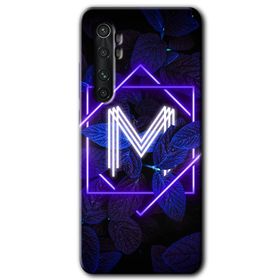 Xiaomi Mi Note 10 Lite Dark Neon Yaprak M Harfi Baskılı Uyumlu Silikon Kılıf