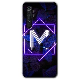Xiaomi Mi Note 10 Lite Dark Neon Yaprak M Harfi Baskılı Uyumlu Silikon Kılıf