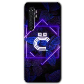 Xiaomi Mi Note 10 Lite Dark Neon Yaprak Ö Harfi Baskılı Uyumlu Silikon Kılıf