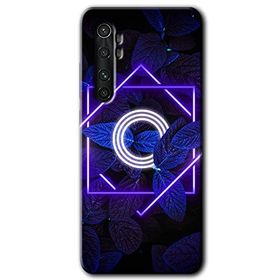 Xiaomi Mi Note 10 Lite Dark Neon Yaprak Ö Harfi Baskılı Uyumlu Silikon Kılıf