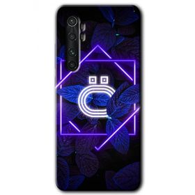 Xiaomi Mi Note 10 Lite Dark Neon Yaprak Ö Harfi Baskılı Uyumlu Silikon Kılıf
