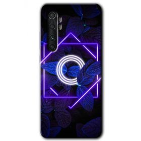 Xiaomi Mi Note 10 Lite Dark Neon Yaprak Ö Harfi Baskılı Uyumlu Silikon Kılıf