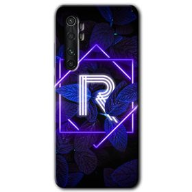 Xiaomi Mi Note 10 Lite Dark Neon Yaprak R Harfi Baskılı Uyumlu Silikon Kılıf