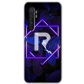 Xiaomi Mi Note 10 Lite Dark Neon Yaprak R Harfi Baskılı Uyumlu Silikon Kılıf