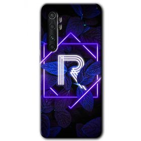 Xiaomi Mi Note 10 Lite Dark Neon Yaprak R Harfi Baskılı Uyumlu Silikon Kılıf