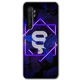 Xiaomi Mi Note 10 Lite Dark Neon Yaprak S Harfi Baskılı Uyumlu Silikon Kılıf