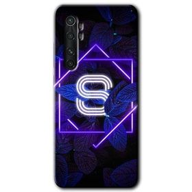 Xiaomi Mi Note 10 Lite Dark Neon Yaprak S Harfi Baskılı Uyumlu Silikon Kılıf