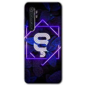 Xiaomi Mi Note 10 Lite Dark Neon Yaprak S Harfi Baskılı Uyumlu Silikon Kılıf