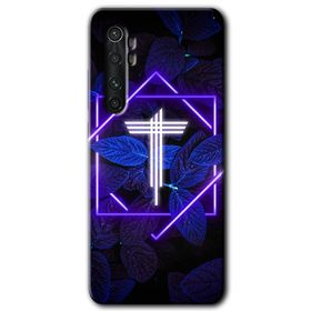 Xiaomi Mi Note 10 Lite Dark Neon Yaprak T Harfi Baskılı Uyumlu Silikon Kılıf