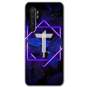 Xiaomi Mi Note 10 Lite Dark Neon Yaprak T Harfi Baskılı Uyumlu Silikon Kılıf