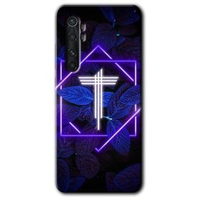 Xiaomi Mi Note 10 Lite Dark Neon Yaprak T Harfi Baskılı Uyumlu Silikon Kılıf