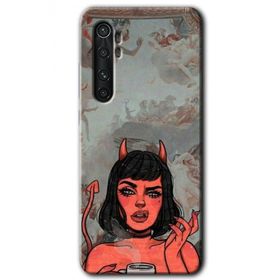 Xiaomi Mi Note 10 Lite Devil Girl Baskılı Uyumlu Silikon Kılıf