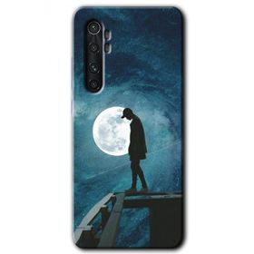Xiaomi Mi Note 10 Lite Dolunay Yalnızlık Baskılı Uyumlu Silikon Kılıf