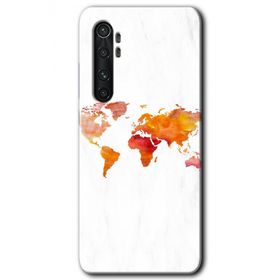 Xiaomi Mi Note 10 Lite Dünya Haritası Baskılı Uyumlu Silikon Kılıf