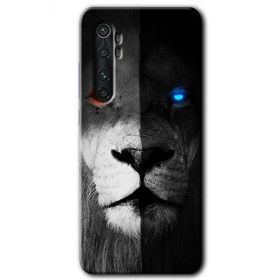 Xiaomi Mi Note 10 Lite Fire and Ice Lion Baskılı Uyumlu Silikon Kılıf