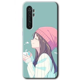 Xiaomi Mi Note 10 Lite Happy Girl Baskılı Uyumlu Silikon Kılıf