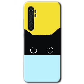 Xiaomi Mi Note 10 Lite Kara Kedi Baskılı Uyumlu Silikon Kılıf