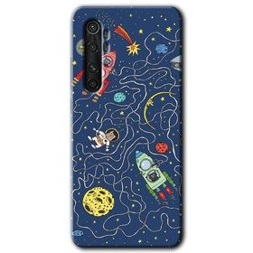 Xiaomi Mi Note 10 Lite Kedi Galaksi Baskılı Uyumlu Silikon Kılıf