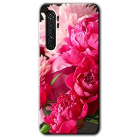 Xiaomi Mi Note 10 Lite Kırmızı Beyaz Gül Baskılı Uyumlu Silikon Kılıf
