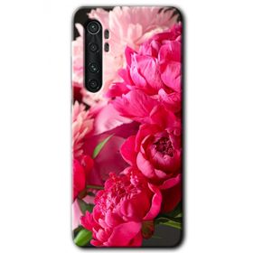 Xiaomi Mi Note 10 Lite Kırmızı Beyaz Gül Baskılı Uyumlu Silikon Kılıf