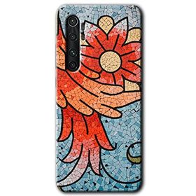 Xiaomi Mi Note 10 Lite Mozaik Çiçek Baskılı Uyumlu Silikon Kılıf
