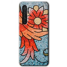Xiaomi Mi Note 10 Lite Mozaik Çiçek Baskılı Uyumlu Silikon Kılıf