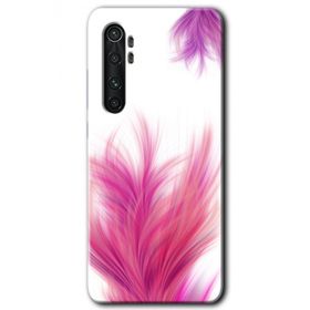 Xiaomi Mi Note 10 Lite Pembe Tüy Baskılı Uyumlu Silikon Kılıf