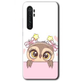 Xiaomi Mi Note 10 Lite Sevimli Baykuş Baskılı Uyumlu Silikon Kılıf
