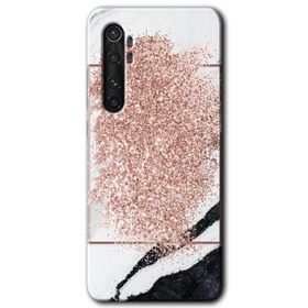 Xiaomi Mi Note 10 Lite Simli Mermer Baskılı Uyumlu Silikon Kılıf