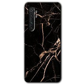 Xiaomi Mi Note 10 Lite Siyah Gold Mermer Baskılı Uyumlu Silikon Kılıf