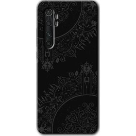 Xiaomi Mi Note 10 Lite Siyah Mandala Baskılı Uyumlu Silikon Kılıf