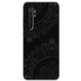 Xiaomi Mi Note 10 Lite Siyah Mandala Baskılı Uyumlu Silikon Kılıf