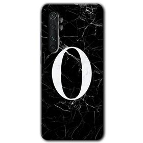 Xiaomi Mi Note 10 Lite Siyah Mermer Desenli Ö Harfi Baskılı Uyumlu Silikon Kılıf