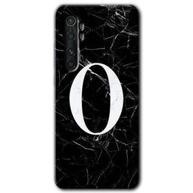 Xiaomi Mi Note 10 Lite Siyah Mermer Desenli Ö Harfi Baskılı Uyumlu Silikon Kılıf