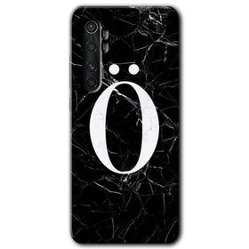 Xiaomi Mi Note 10 Lite Siyah Mermer Desenli Ö Harfi Baskılı Uyumlu Silikon Kılıf