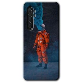 Xiaomi Mi Note 10 Lite Smoke Astronot Baskılı Uyumlu Silikon Kılıf